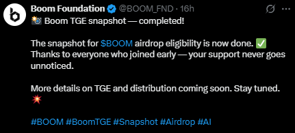 Boom 快照完成