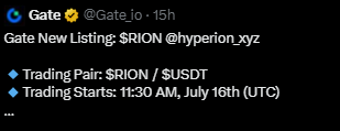 Hyperion listing date