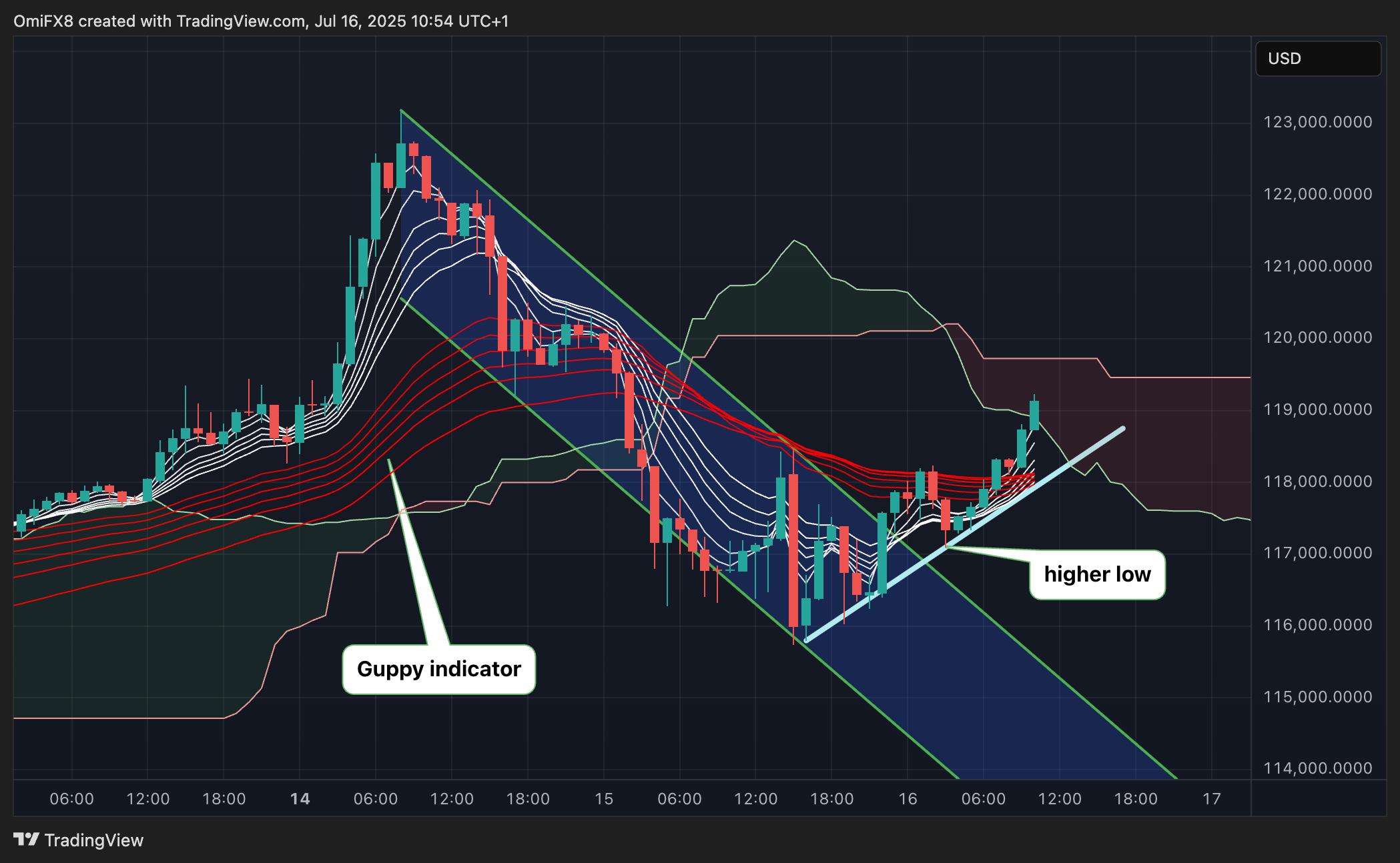 BTC的小时图. (TradingView)