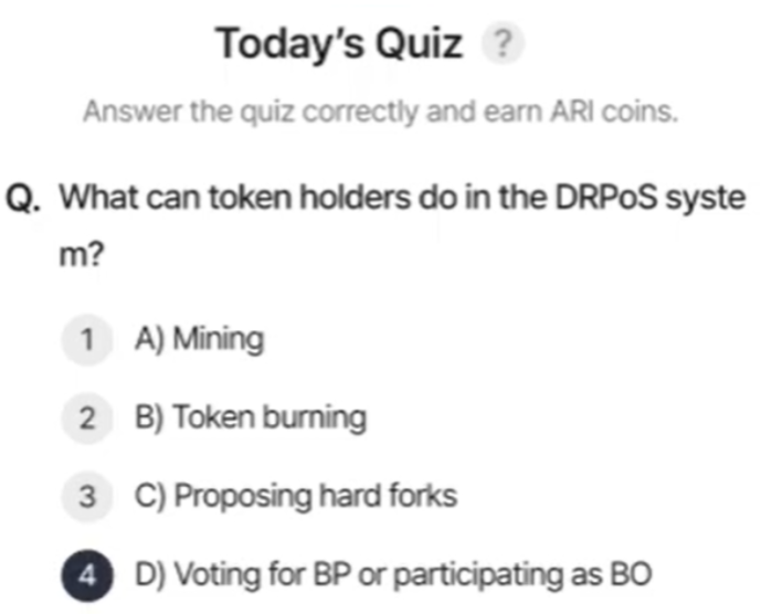 ARI Wallet Today Quiz