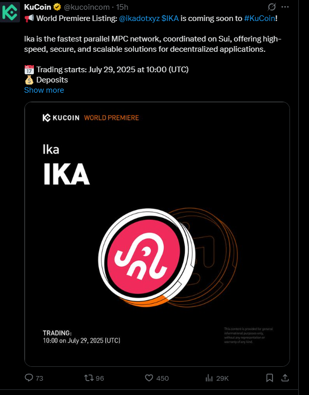 IKA 在 KuCoin 上上市