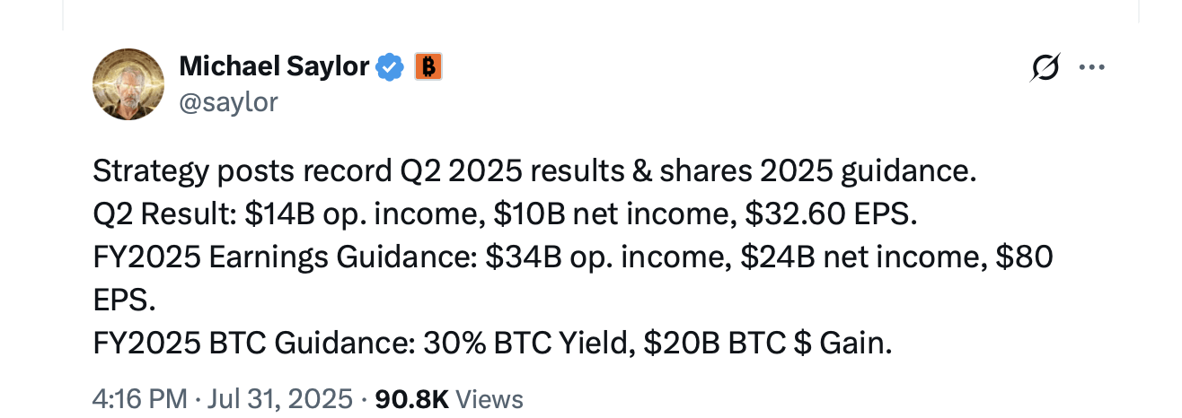 Record Quarter: Strategy Earns $10B, Files $4.2B Offering to Buy More Bitcoin