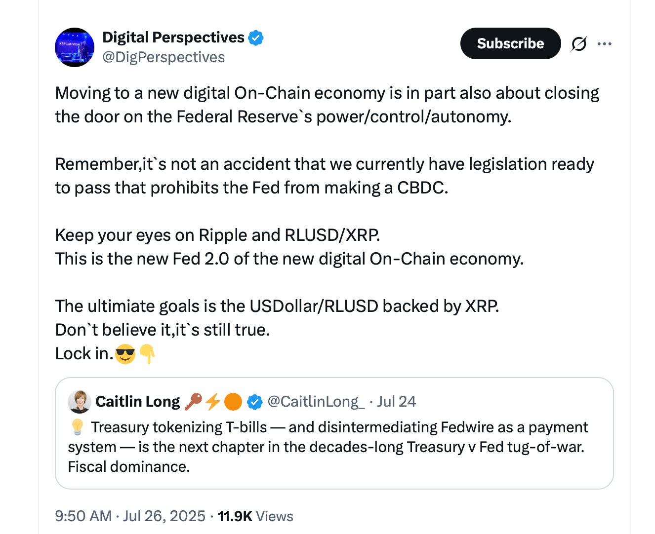 Ripple会推动数字美元吗？XRP军团认为会