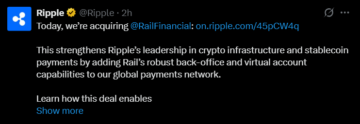 Ripple buys Rail 2025