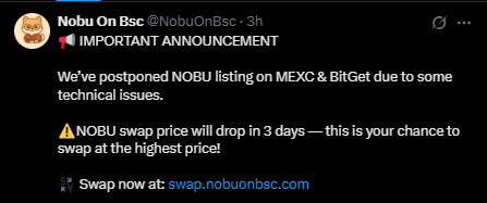 Nobu Coin上市公告