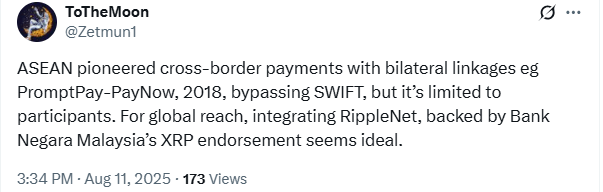 Malaysian Central Bank Paper Names XRP and Bitcoin as Potential Payment Alternatives