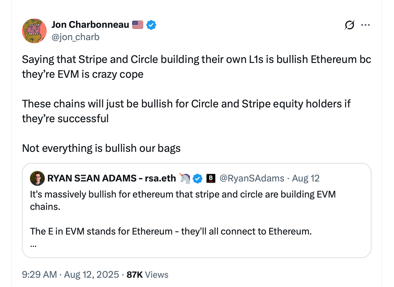 L1 Blockchain Launches by Stripe and Circle Stir Industry Backlash