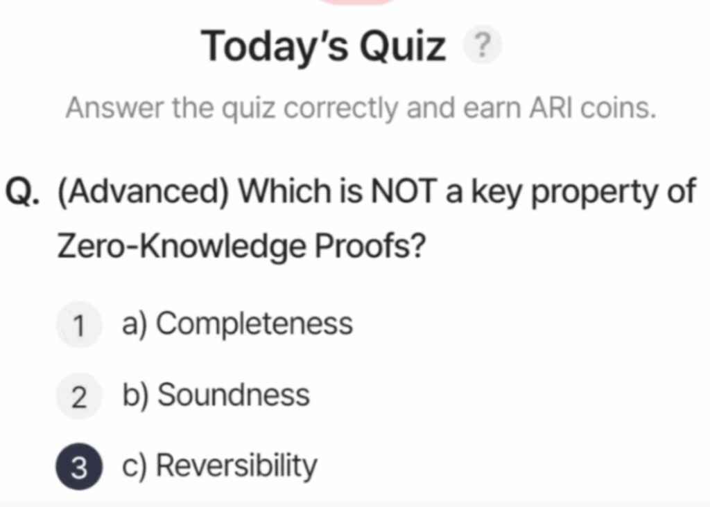 ARI Wallet Today Quiz