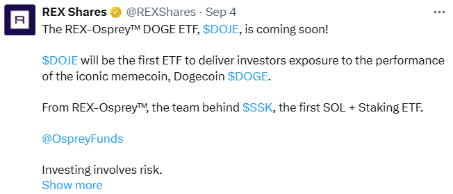 REX-Osprey 狗狗币 ETF