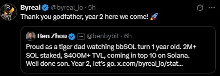 Ben Zhou Byreal Tweet
