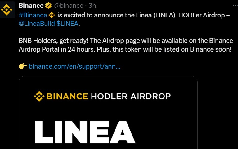 Binance Linea 空投申请