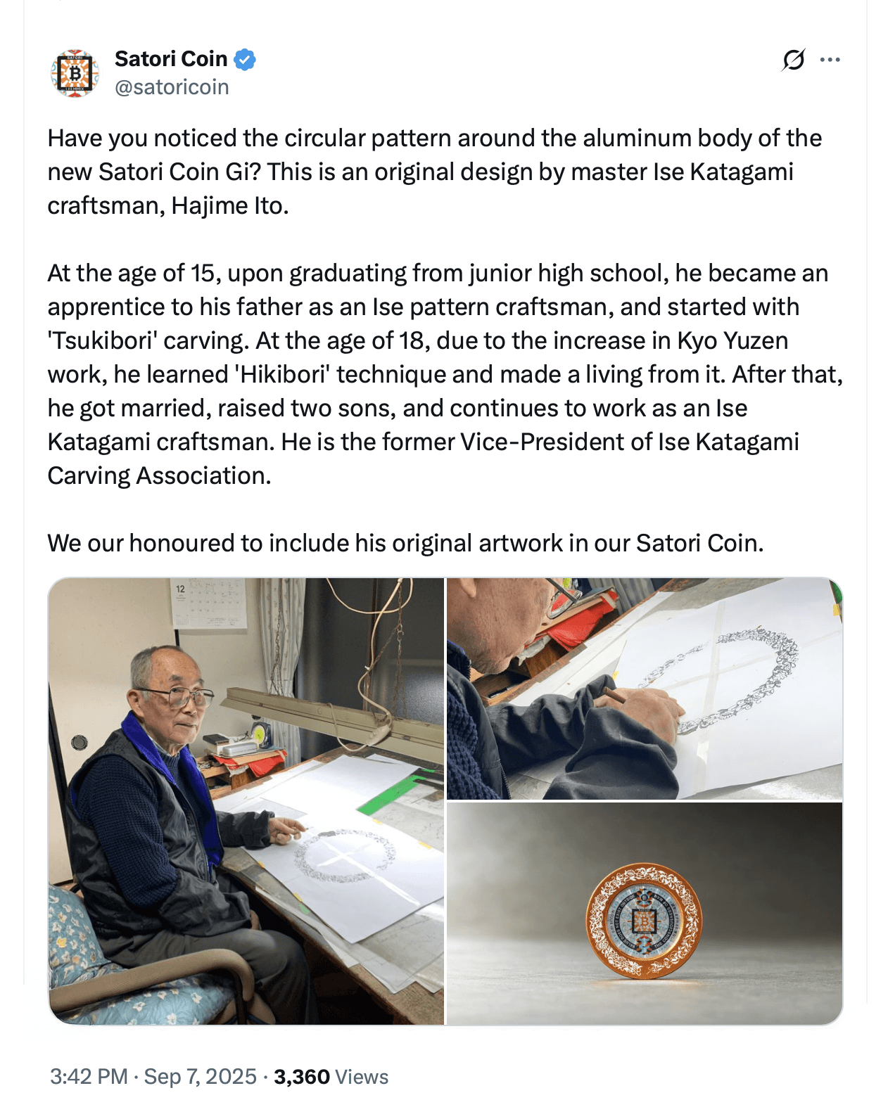 实物比特币收藏品Satori Coins将以高端‘Gi’型号回归