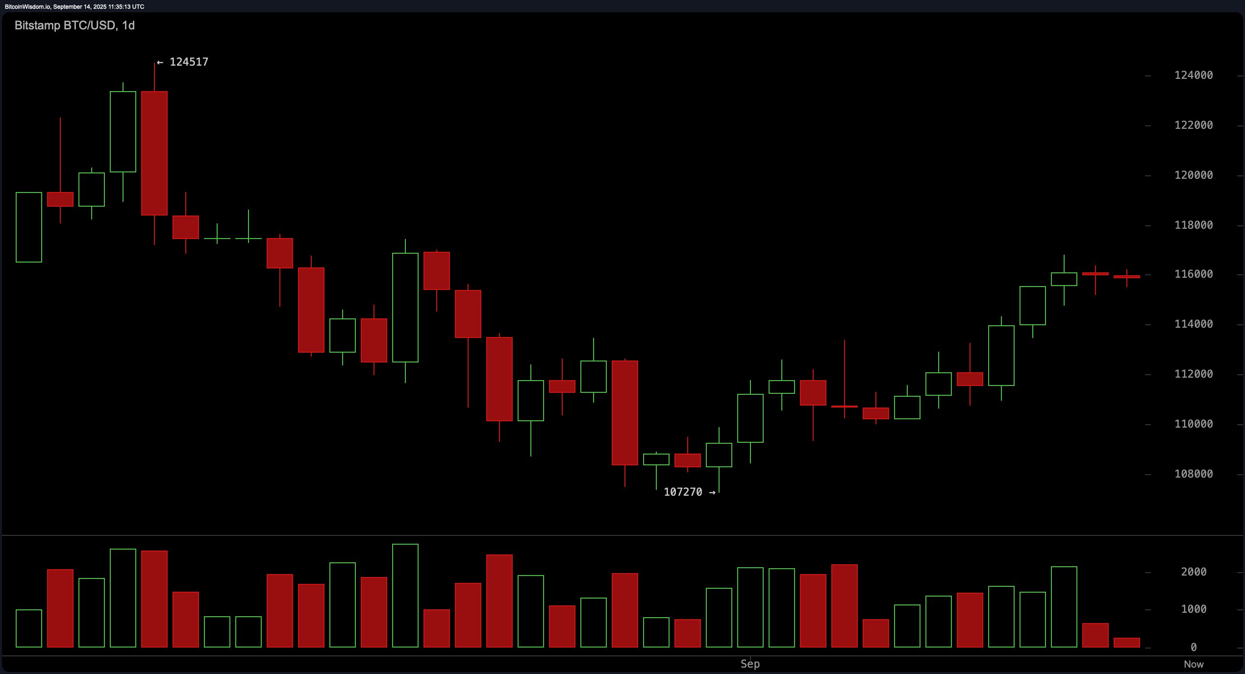 Bitcoin Price Watch: Market Stalls Below $116K With Momentum Fading