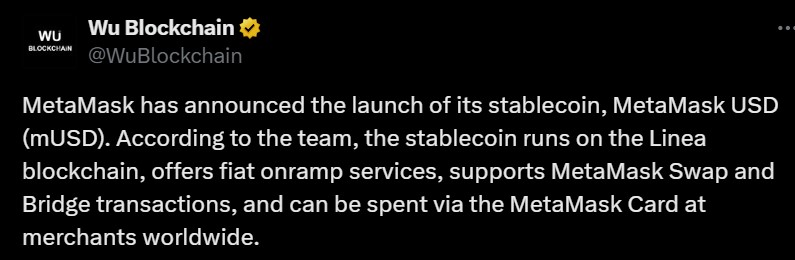 MetaMask Stablecoin Launch $mUSD