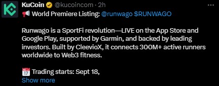 Runwago 上市日期