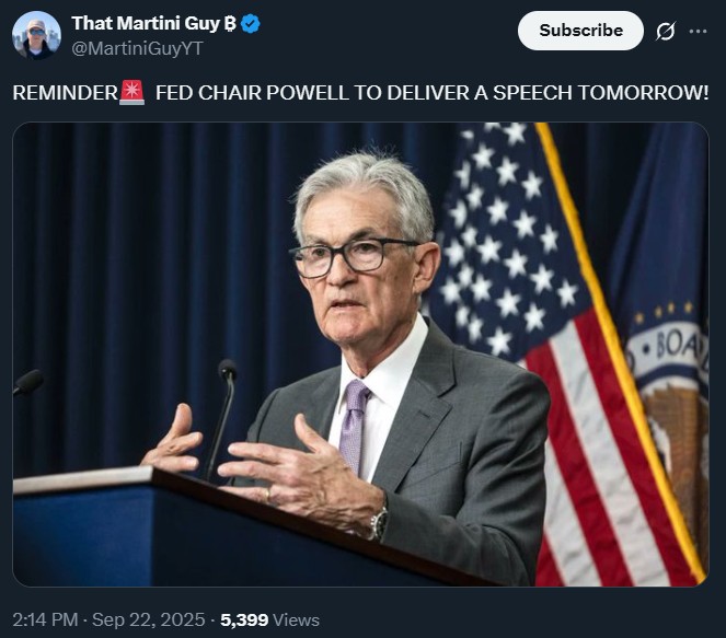 Jerome Powell Speech Tomorrow