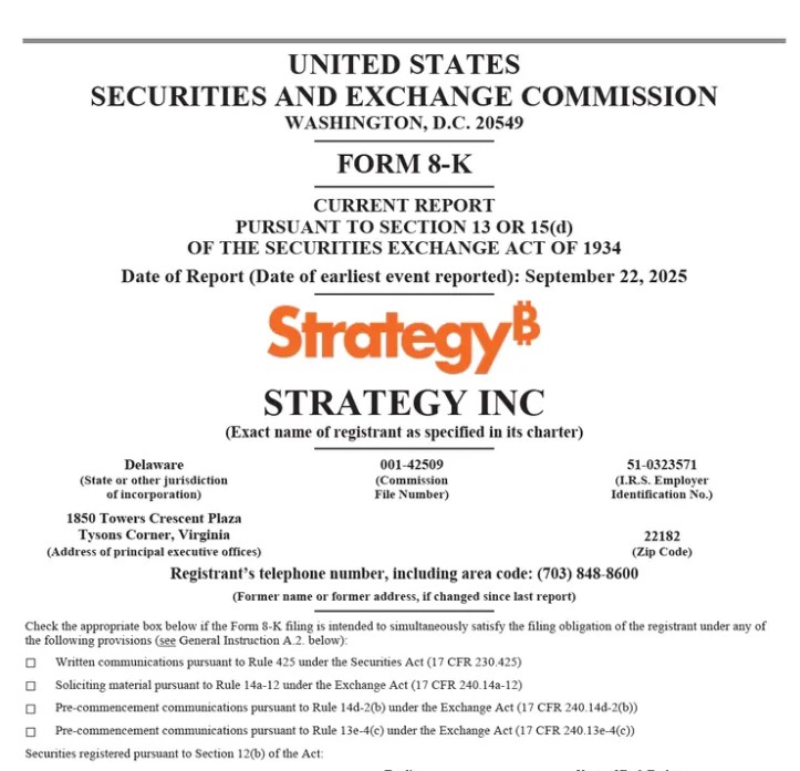 Strategy Bitcoin Acquisition 850 BTC