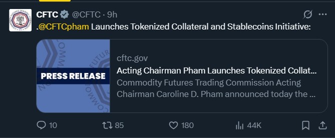 CFTC Launches Tokenized Collateral and Stablecoins Initiative