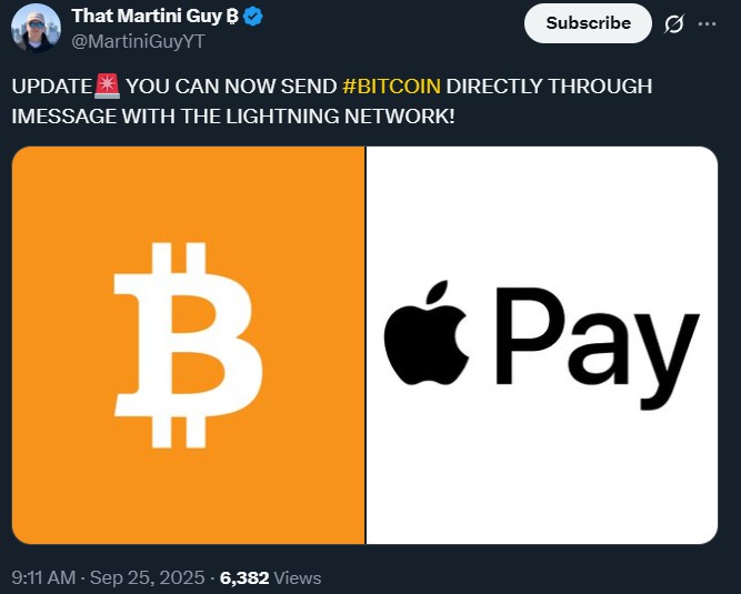 Send Bitcoin Directly Through Apple iMessage