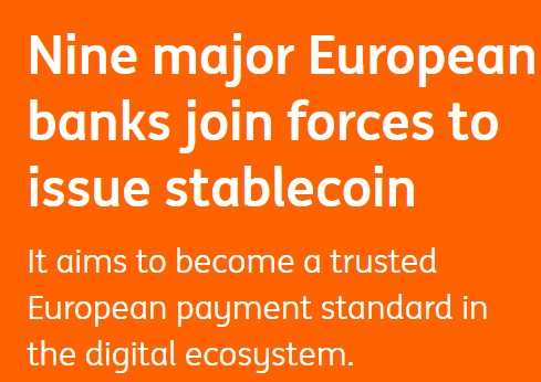  Group of 9 Banks Behind EURO  Stablecoin.