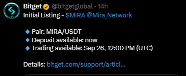 Mira coin Listing