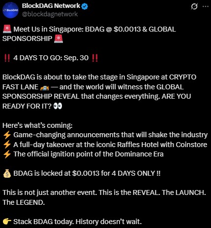 BlockDAG Presale price