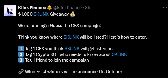 $KLINK Airdrop Campaign