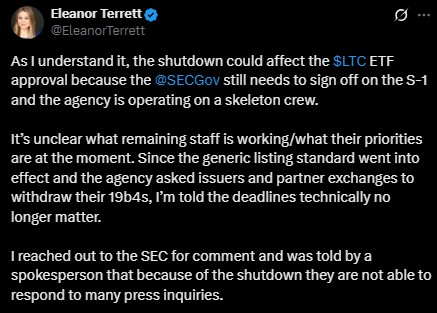Eleanor Terrett ETF Delay News