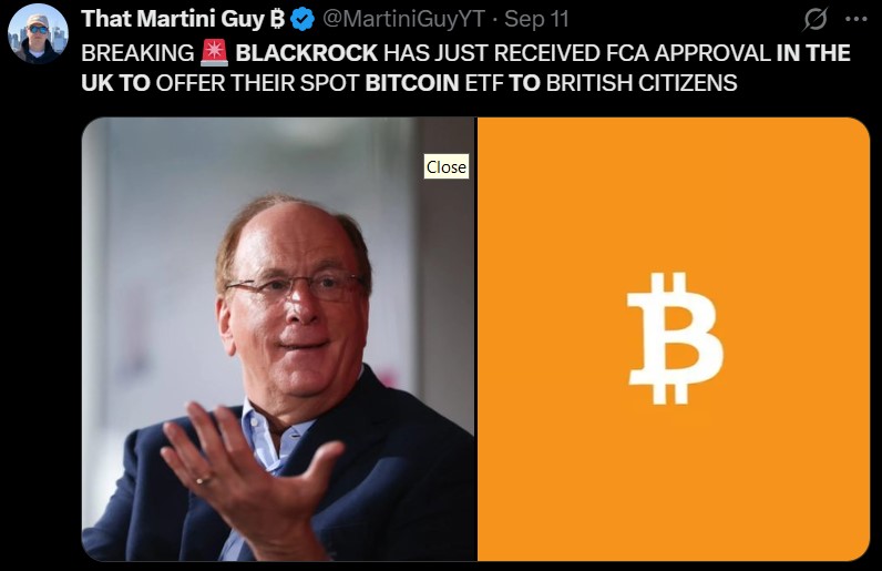 BlackRock FCA Approved BTC ETP