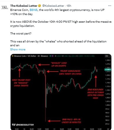 The kobeissi letter BNB tweet 