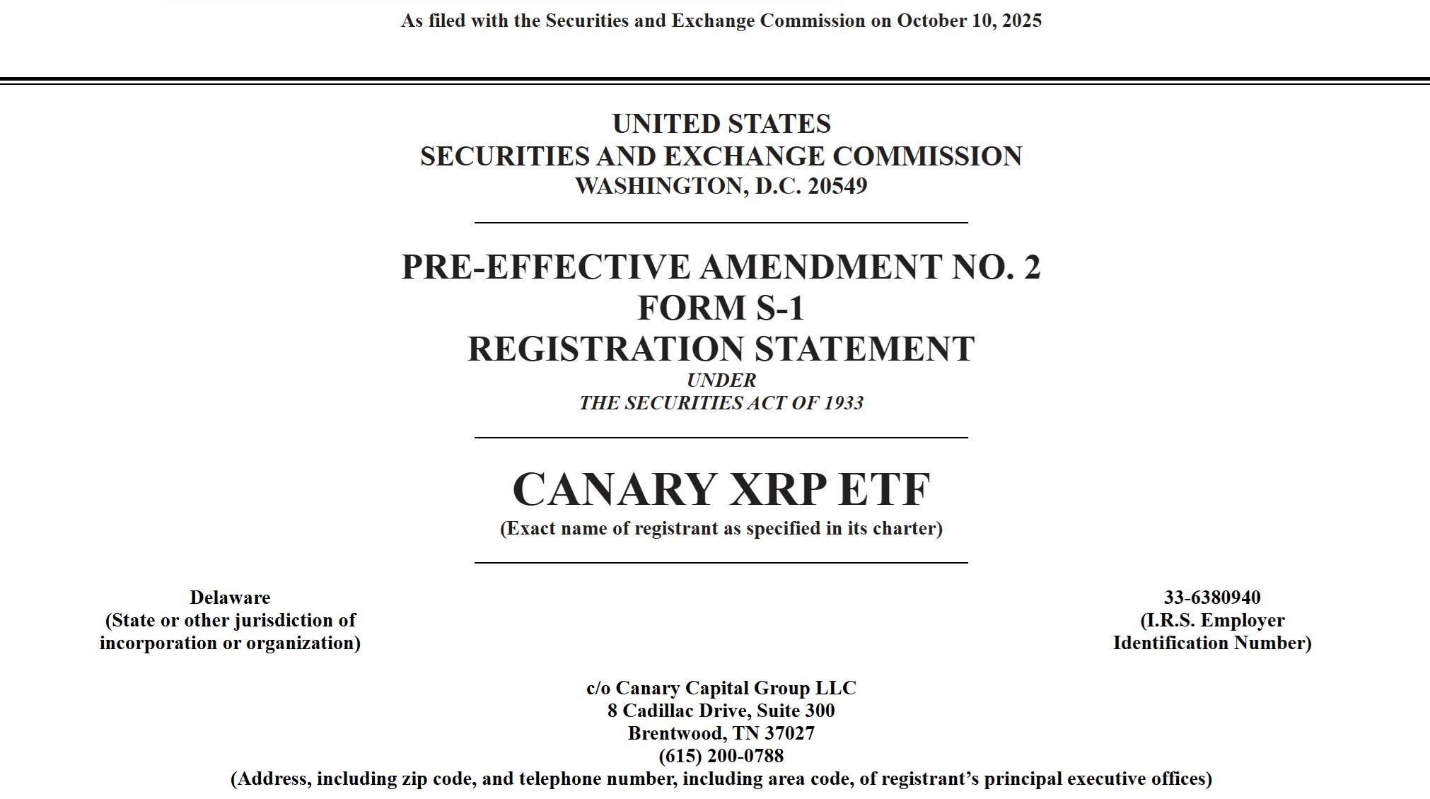 Canary的XRP ETF在XRP迈向主流市场时更接近推出