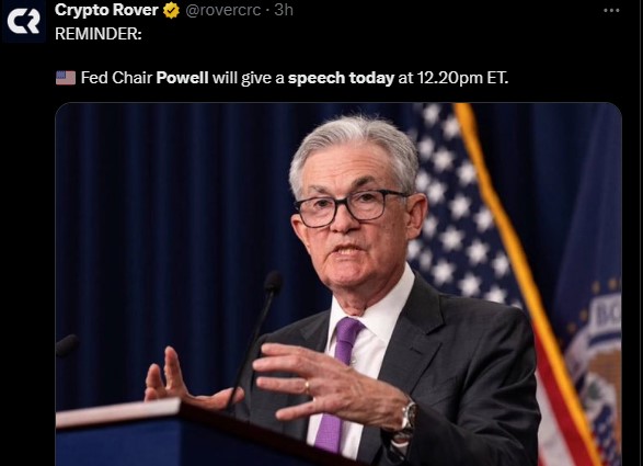 美联储主席杰罗姆·鲍威尔今天的演讲