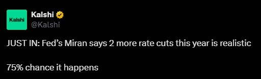 Stephen Miran Two Rate Cut News