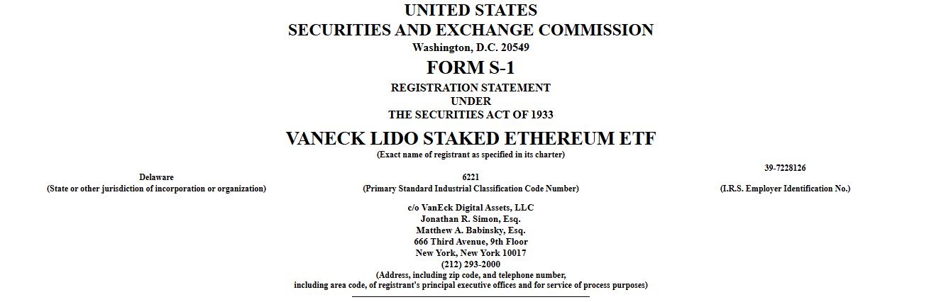 VanEck SEC Filing