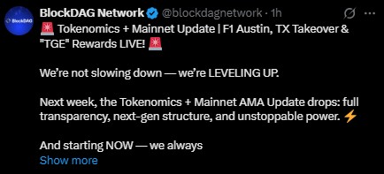 BlockDAG 10月19日更新