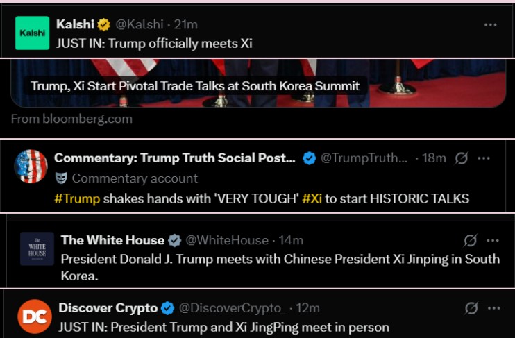 US President Trump Meets President of China Xi in South Korea US President Trump Meets President of China Xi in South Korea