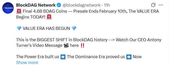 BlockDAG 预售结束日期