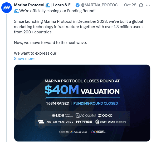 Marina Protocol Funding Round