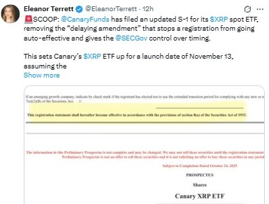 XRP ETF批准推文 XRP ETF批准推文