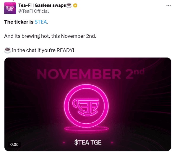 TeaFi 空投上市 TeaFi 空投上市