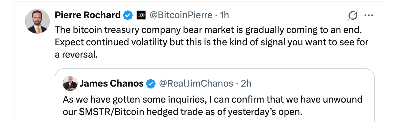 著名做空者在比特币溢价缩小时平仓Strategy 著名做空者在比特币溢价缩小时平仓Strategy