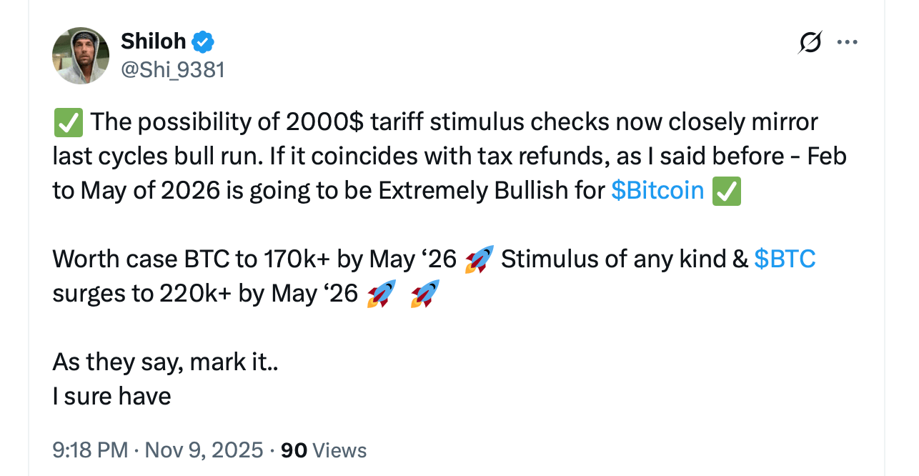 美国财政部长承诺2026年“可观”退款——比特币支持者嗅到了另一波刺激潮 美国财政部长承诺2026年“可观”退款——比特币支持者嗅到了另一波刺激潮