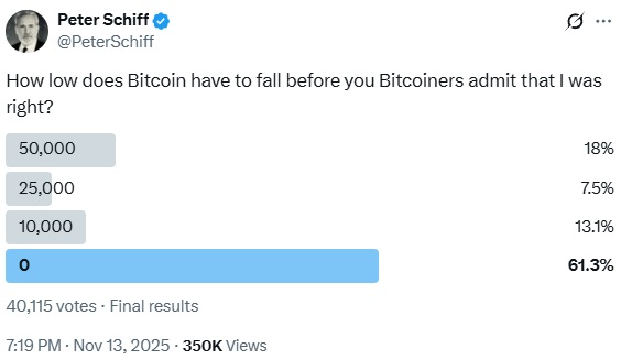 彼得·希夫警告比特币可能继续下跌,因为情绪测试主要阈值 彼得·希夫警告比特币可能继续下跌,因为情绪测试主要阈值