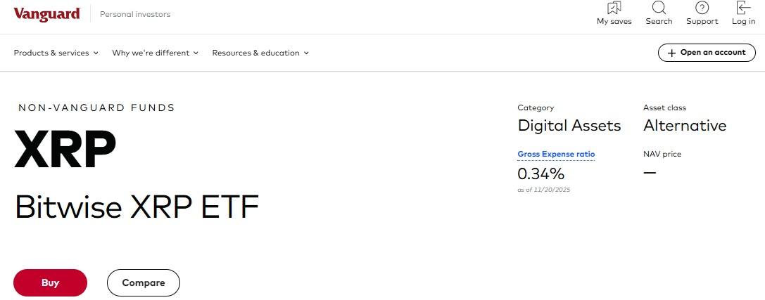 先锋集团通过广泛的BTC、ETH、XRP、SOL ETF列表打开加密访问