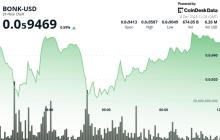 BONK在关键阻力位附近随着交易量的扩大而上涨