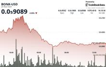 BONK延续下滑，阻力拒绝将代币推回支撑位