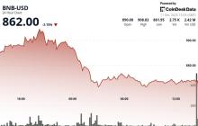 BNB跌破$865，随着加密市场下滑