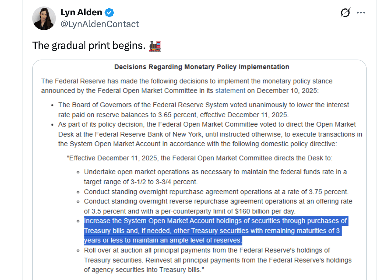 市场分析师Lyn Alden解释为什么美联储可能被迫进行永久性印钞 市场分析师Lyn Alden解释为什么美联储可能被迫进行永久性印钞