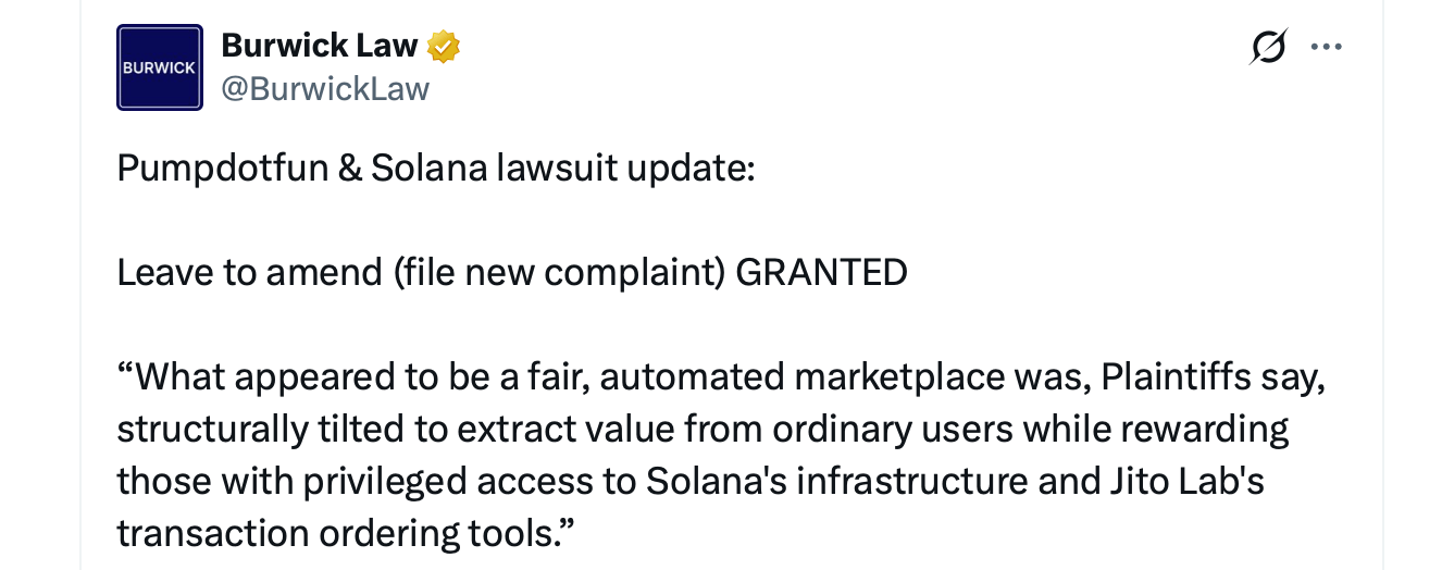 纽约法官允许在Pump.fun和Solana集体诉讼案中扩大指控 纽约法官允许在Pump.fun和Solana集体诉讼案中扩大指控