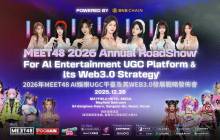 The "MEET48 2026 AI Entertainment UGC Platform and Web 3.0 Development Strategy Launch Conference" will be held on December 26 in Seoul, supported by technology from BNB Chain.